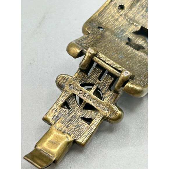 Heidi Daus Colorful Art Deco Style Bracelet Crystals Pave Wide Panel Links - Picture 6 of 9